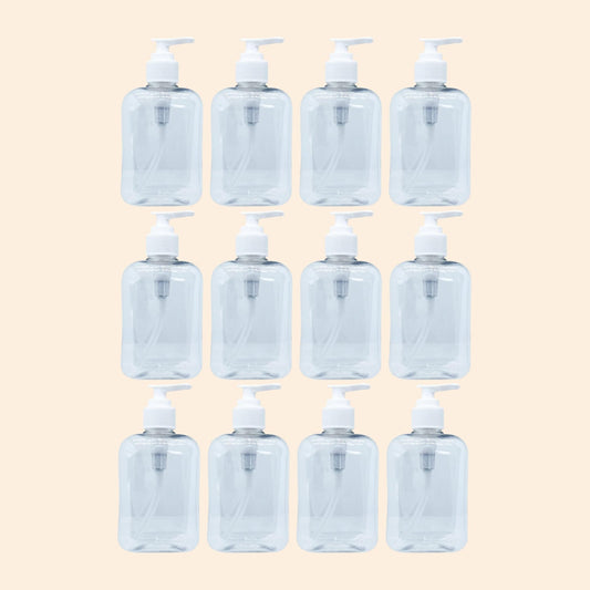 PET Clear Square Bottle with Pump - 250 ml