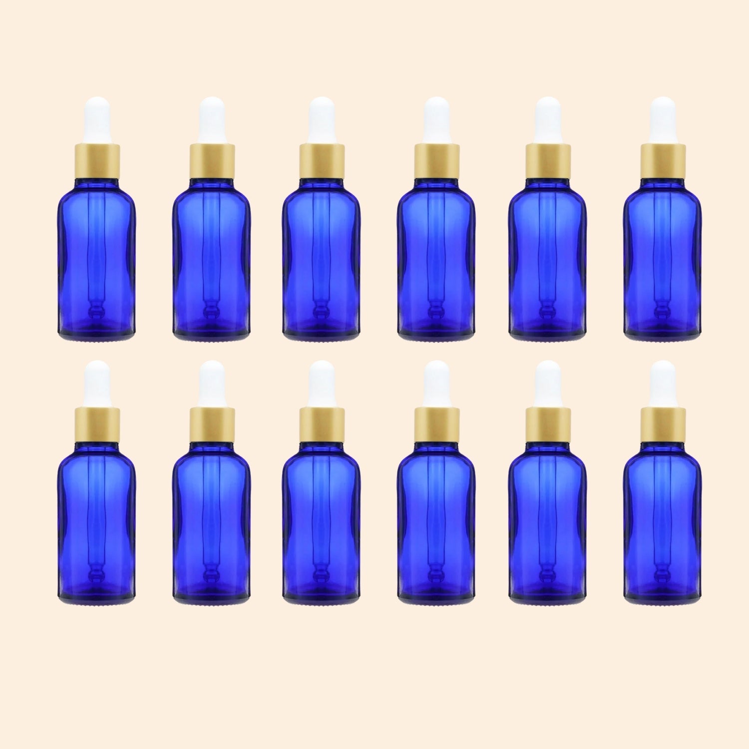 Amber bottle with golden dropper