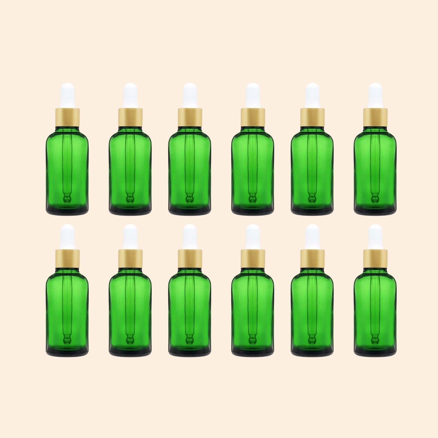 Amber bottle with golden dropper