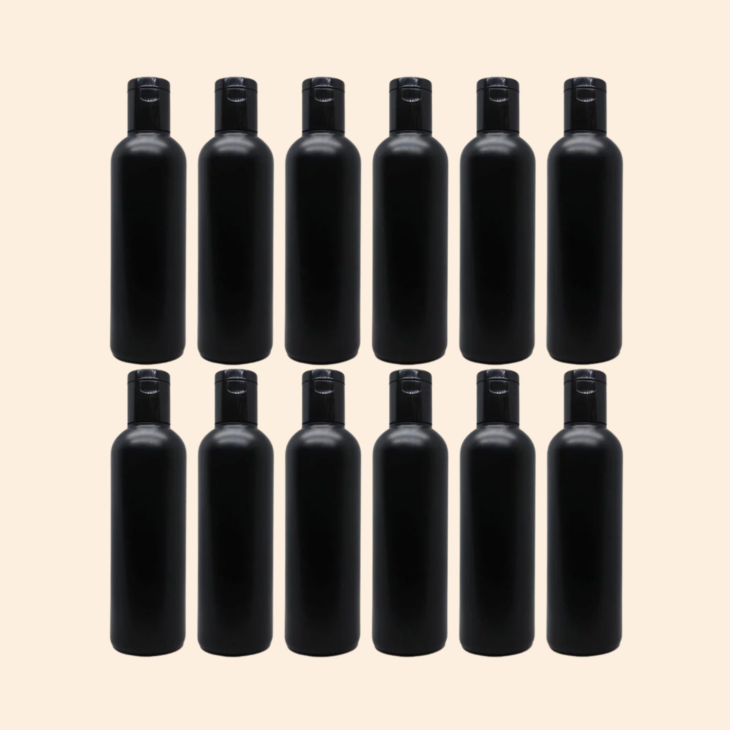 Empty Black HDPE Bottle with Disc Flip Top Cap – 200ml