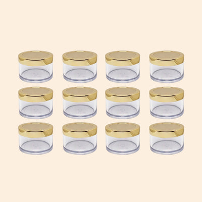 Empty Transparent SAN Jars with Golden Cap