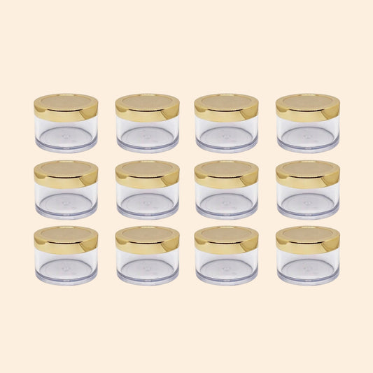 Empty Transparent SAN Jars with Golden Cap