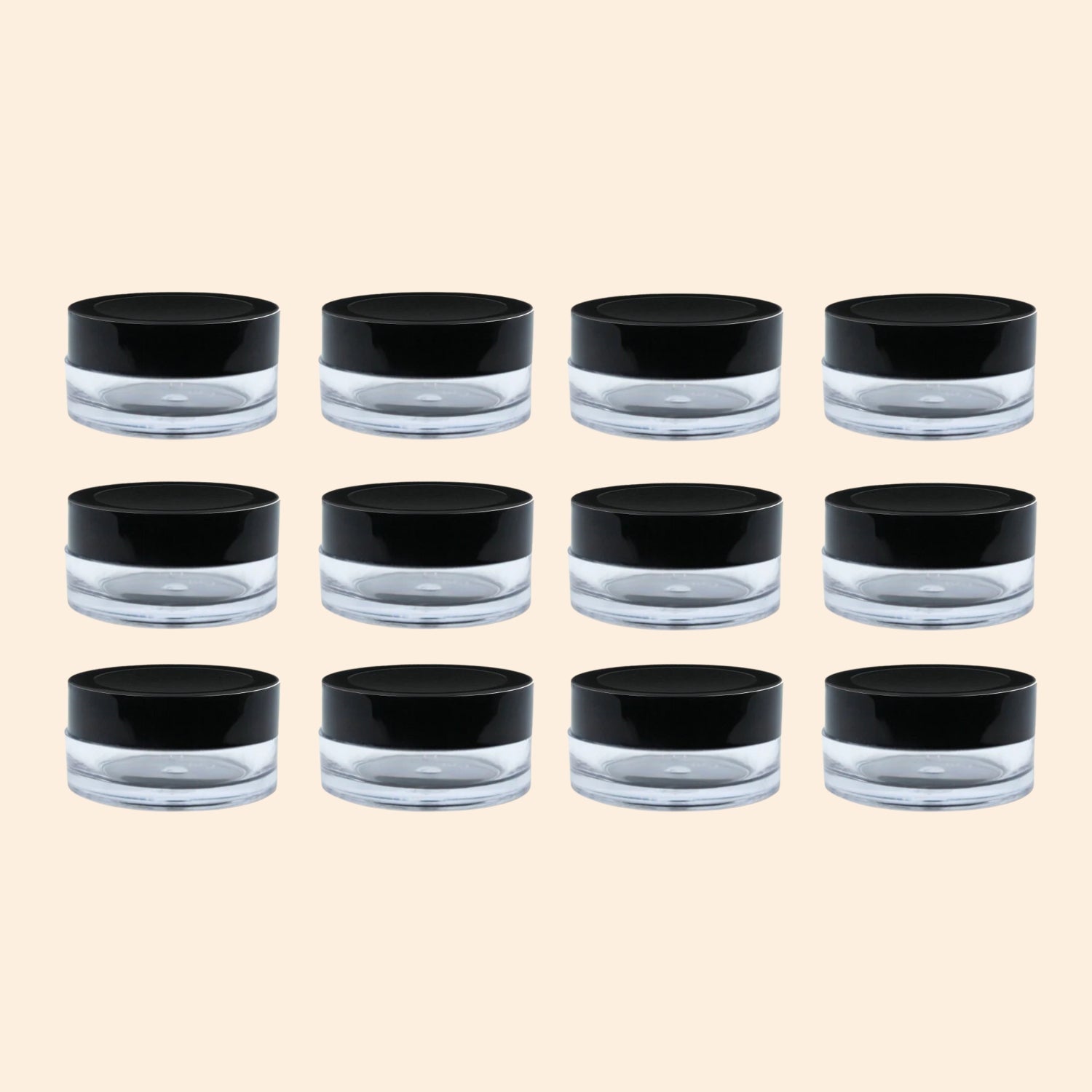 Empty Transparent Acrylic SAN Jars with Black cap