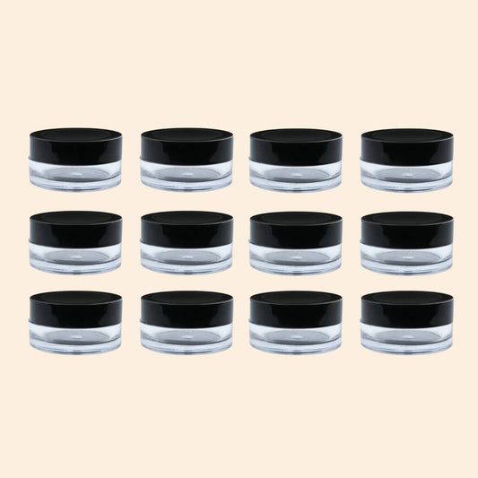 Empty Transparent Acrylic SAN Jars with Black cap
