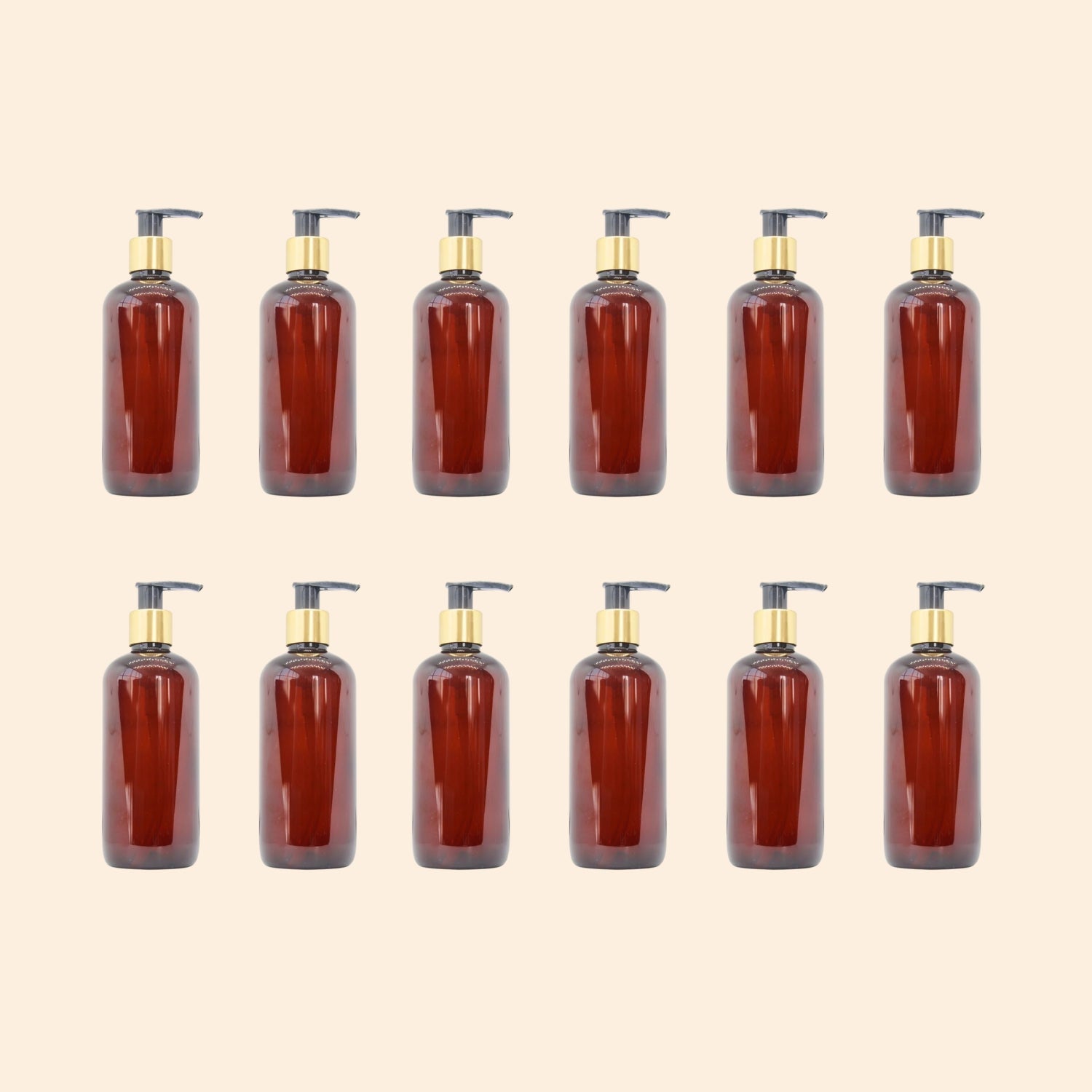 PET golden cap pump bottle - 300ml