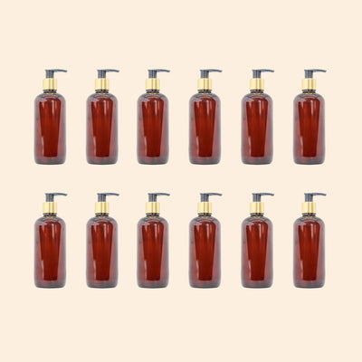 PET golden cap pump bottle - 300ml