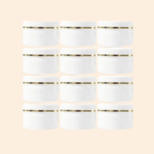 White Plastic Jar with Golden white cap