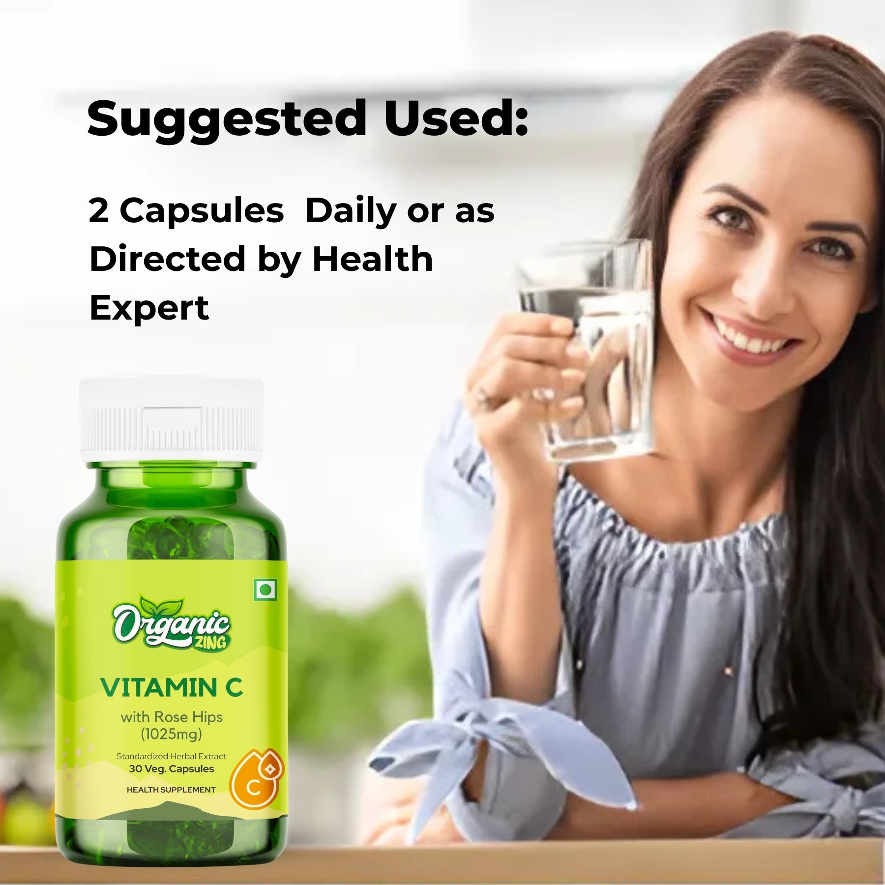Vitamin C with Rose Hips Capsules -30 Capsules