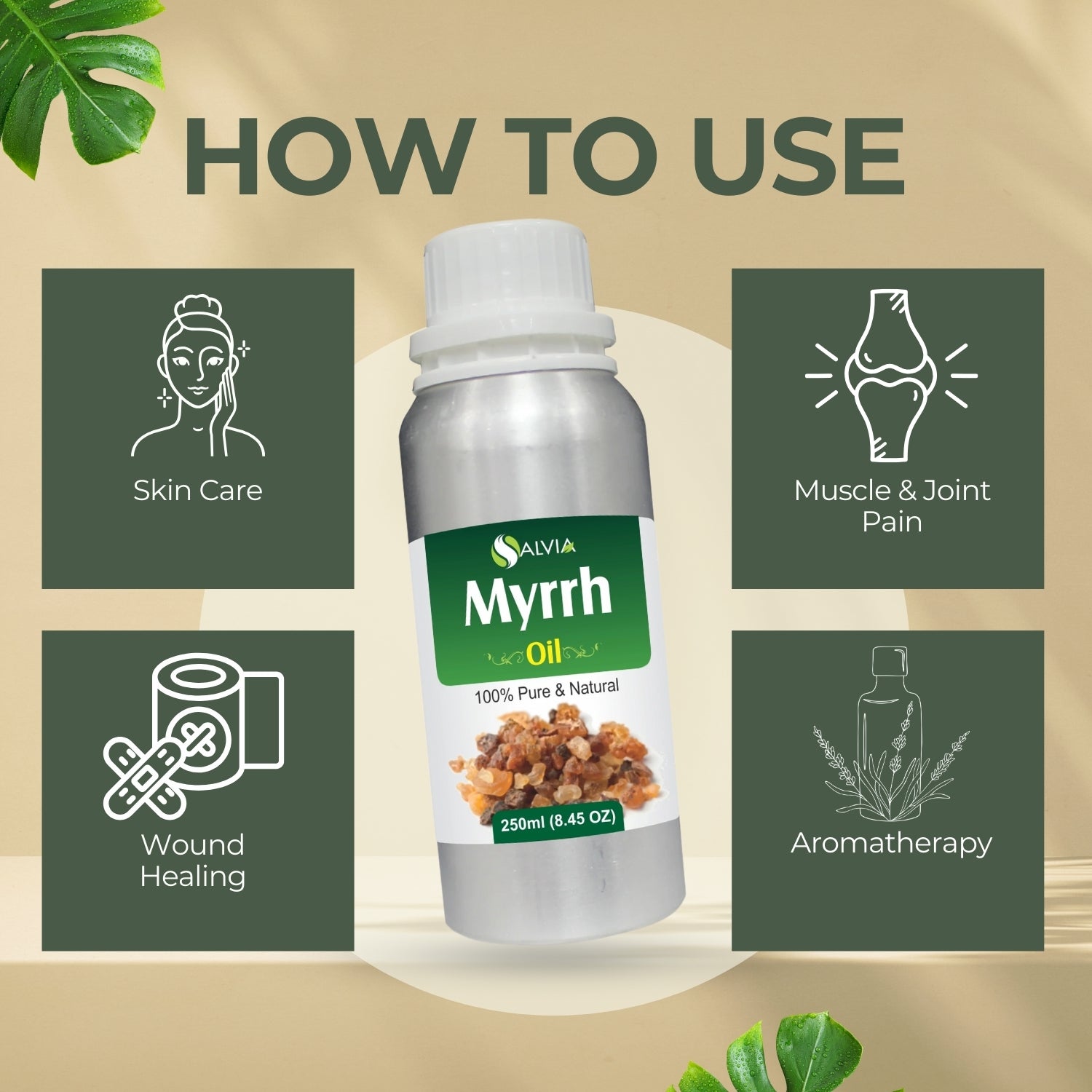 Myrrh Oil (Commiphora Myrrh) 100% Pure & Natural Essential Oil
